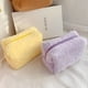 thumbnail image 3 of Bolsa de maquillaje de felpa, bolsa de maquillaje esponjosa y suave, bolsa de maquillaje esponjosa, bolsa de cosméticos portátil para niñas, amarillo brillante, 3 of 6