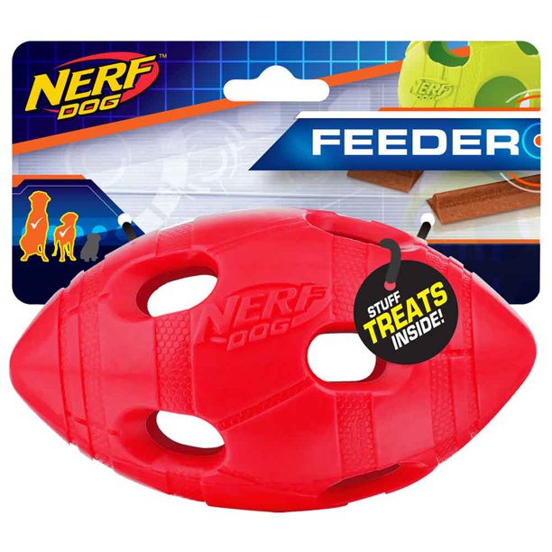 Nerf Dog 6in TPR Bash Treat Football Dog Toy Red