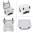 thumbnail image 4 of 35 Quart White Portable Outdoor Ice Cooler, Multifunctional Ice Chest with Cup Holder Bottle Opener Fish Ruler for Beach Boat Camping, 4 of 7