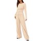 thumbnail image 1 of Conjuntos de Dos Piezas para Mujer: Camiseta Asimétrica de Larga, Pantalones Anchos y Chándal Informal. Crema XS, 1 of 8