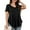 Black, variant on Fancyglim Women Tunic Tops V-Neck Short Sleeve A Line Blouse Summer Shirt M - 3XL