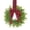 Red Black Buffalo Plaid row, variant on 1 PC Mini Christmas Kitchen Cabinet Wreath, Faux Norfolk Pine with Red Berries & Red Ribbon Bow, Small Xmas Artificial Wreath Decoration for Festival Home Table Centerpiece Front Door Decor