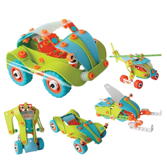 El montaje del coche juega los juguetes de la construcción los juguetes del motor, desarrollando las prácticas niños perfke Kid DIY ensamblar juguete