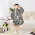 thumbnail image 6 of FORMRS Wearable Blanket Hoodie with Sleeves for Kids Cozy Flannel Sweatshirt, Halloween Dancing Skeleton, 6 of 7