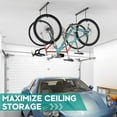 thumbnail image 6 of Ceiling Mounted Bike Racks for Garage, Indoor Bike Storage Hanger with Adjustable Cycling Hooks for 2 to 4 Bikes, Holds up to 260lbs, 6 of 7