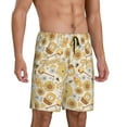 thumbnail image 2 of Naloa Honey Honeycomb Men's Short Pajama Pants, Lounge Comfort Shorts with Elasticized Waistband and Side Pockets - Large, 2 of 9