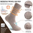 thumbnail image 2 of Calcetines MOGGEI de lana merino para mujer, senderismo e invierno, 5 pares, 2 of 6