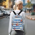 thumbnail image 7 of FORMRS Mini Backpack Purse for Women Quilted Travel Daypack Casual Shoulder Bag, Blue Sailboats, 7 of 7