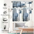 thumbnail image 2 of Blue Kitchen Curtain Valance and Tiers, 3Pcs Abstract Art Valance Set Grey Rod Pocket Curtain for Kitchen Window Modern Unique Patterns, 2 of 6