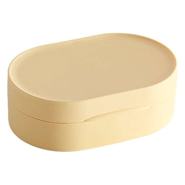 Yuarrent Caja de almacenamiento de esponja con tapa, organizador impermeable, estuche a prueba de fugas, contenedor de ducha para viaje, baño, Cocina y Comedor Amarillo