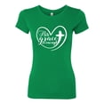 thumbnail image 2 of Wild Bobby His Grace Is Enough Heart Inspirational/Christian Women Slim Fit Junior Tee, Kelly, X-Large, 2 of 5