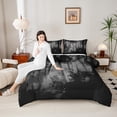thumbnail image 4 of Feelyou Grey Pine Tree Bedding Comforter Set, Jungle Plant Botanical Twin Comforter Sets, Nature Scenery Print Reversible Bedding Set, Super Cozy Room Decor, 2 Pieces, 4 of 8