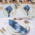 thumbnail image 2 of Marble Blue Cloth Napkins, Modern Gradient Gold Waves Nature Cracked Washable and Reusable Dinner Napkins Set of 4, Table Napkin for Kitchen Party Birthday Wedding Hotel Housewarming 20"x20", 2 of 8