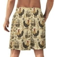 thumbnail image 2 of NICKSUN Shorts de Pyjama Amusants pour Hommes, Bas de Pyjama Doux avec Poches, Navigation Rooster, 3TG, 2 of 6