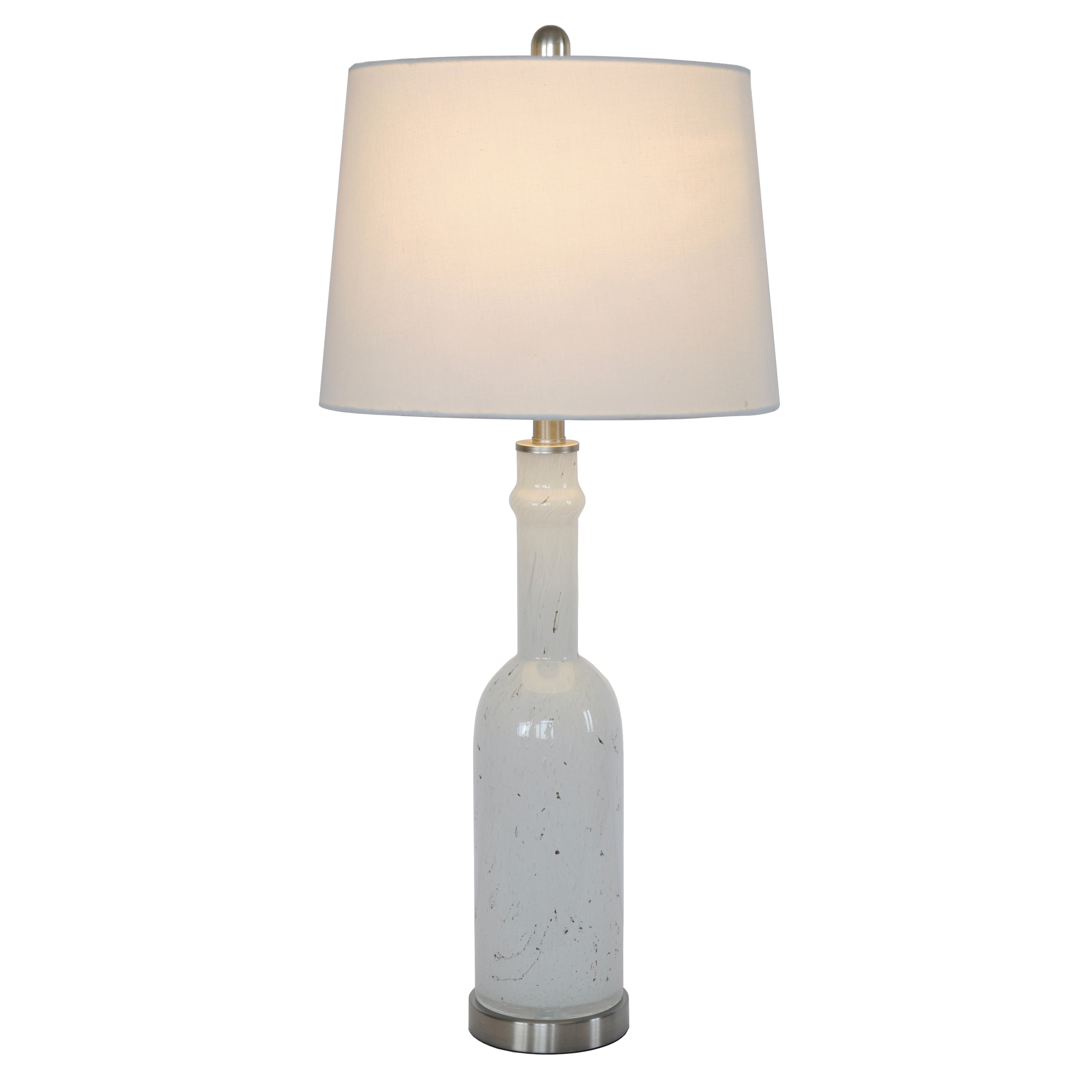 Gray Bottle Neck Art Glass Lamp with LED Bulb