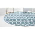 thumbnail image 4 of Rugs.com Lattice Trellis Collection Rug – 5 Ft Round Blue Low-Pile Rug Perfect For Kitchens, Dining Rooms, 4 of 9