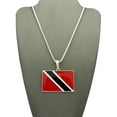 thumbnail image 2 of Flag of Trinidad & Tobago Pendant w/ 2mm 24" Box Chain Necklace, Silver-Tone, 2 of 4
