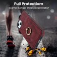 thumbnail image 4 of Nalacover for iPhone 14 Plus 6.7 inch Wallet Back Case,Luxury PU Leather Soft TPU Anti-Drop Shockproof Two Card Slots with Finger Ring Holder Kickstand Ultra Slim Phone Cover.Winered, 4 of 8
