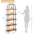 thumbnail image 3 of 71-pulgada 5 niveles metal collapsible portable freestanding estante - de altura almacenamiento organizer para exposición rack para oficina en casa y sala de estar in brown, 3 of 9