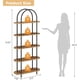 thumbnail image 3 of 71-pulgada 5 niveles metal collapsible portable freestanding estante-de altura almacenamiento organizer para exposición rack para oficina en casa y sala de estar in brown, 3 of 8