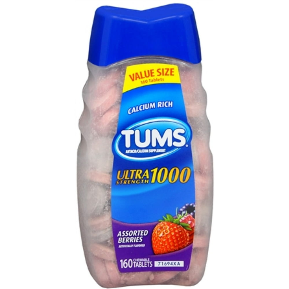 TUMS Ultra 1000 Tablets Assorted Berries 160 Tablets (Pack of 2