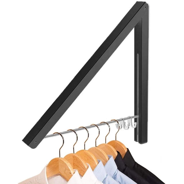 Perchero plegable retráctil para ropa, colgador de ropa montado en la pared, estante de secado para lavandería Levamdar QH-1350-2