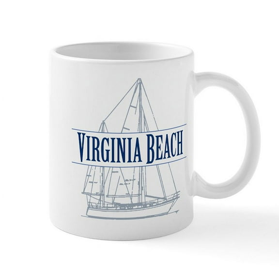 CafePress - Virginia Beach Mug - 11 oz Ceramic Mug - Novelty Coffee Tea Cup