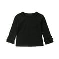 thumbnail image 4 of Toddler Baby Kids Girl Cotton Long Sleeve Solid Tee Tops T-Shirt Clothes, 4 of 5