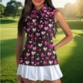 thumbnail image 4 of Uorisanigo Cute Heart Women's Sleeveless Golf Tennis Shirts Comfortable Zipper Neck Women's Dry-Fit Golf Shirts Relaxed Athletic Workout Tops, 4 of 7