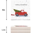 thumbnail image 3 of KXMDXA Car With Christmas Tree Farmhouse Style Set of 6 Coaster for Drinks, Absorbent Ceramic Stone Coasters Cup Mat with Cork Base for Home Kitchen Room Coffee Table Bar Decor, 3 of 4