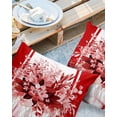 thumbnail image 2 of Pack of 2 Outdoor Pillow Covers, Summer Flowers Eucalyptus Plants Glass Vase Red Striped Waterproof Square Throw Pillowcase Cushion Decorative Pillow Covers for Couch Patio Tent, 26x26 in, 2 of 6
