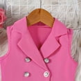 thumbnail image 5 of Baby and Toddler Girls Sets Two Piece Vest Top Collar Pleated Skirt Kids Outdoor Clothes,Hot Pink,Size 4 -5 Years, 5 of 9
