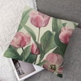 thumbnail image 7 of nygtbtfer Flower Throw Pillow Covers se of 2 Spring Floral French Vintage Simplistic Nostalgic Beige Cozy Velvet Decor for Office Sofa Comfortable Chair Bedding Cushion White, 7 of 7