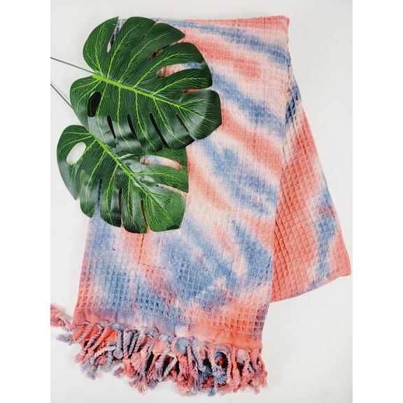 Bath Towel, Waffle Towel, Turkish Beach Towel, Handmade Tie dye