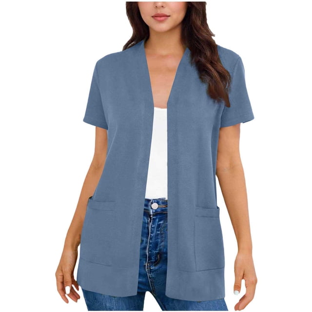 Camiseta de Manga Corta para Mujeres de Cuello Redondo Casual Suelto de la Moda de Poliéster Primavera Y Verano