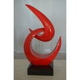 thumbnail image 6 of Nifao Modern Art Red Boomerang Statue made of Resin – Modern Home Decor Sculpture, 13"L x 8"W x 23"H, 6 of 12