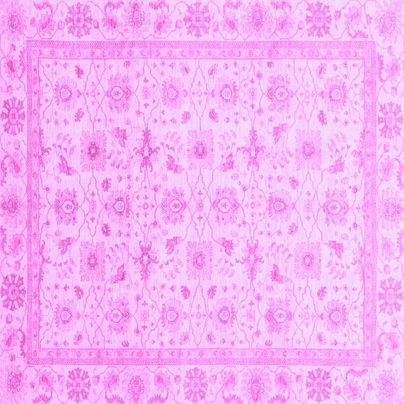 Ahgly Company Indoor Square Oriental Purple Modern Area Rugs, 8' Square