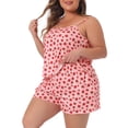 thumbnail image 2 of DARING DIVA Women's Plus Size Strawberry Pattern Pajamas Set 4X Pink, 2 of 6