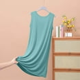 thumbnail image 5 of Idoravan Sleep Shirts for Women Plus Clearance Womens Sleeveless Skirt Summer Thin Loose Dress Casual Solid Color Home Nightgown, 5 of 6