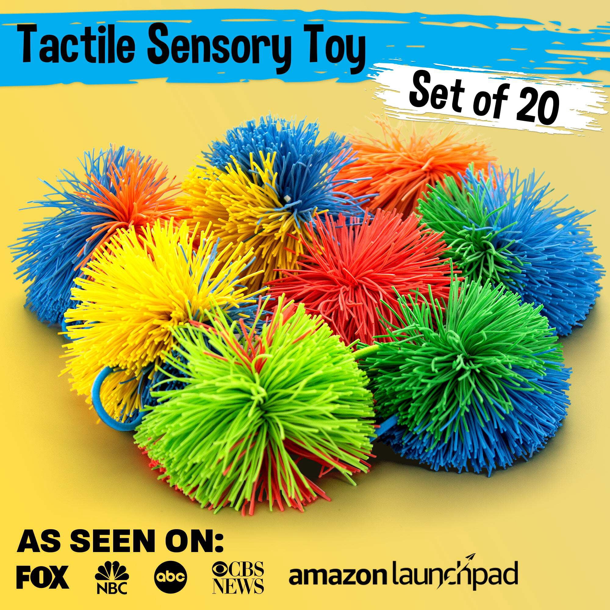 Stringy Balls Pom Monkey Fidget Toy - 20 Pack - Refresh Sports