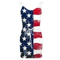 thumbnail image 4 of 4th of July Independence Day American Flag Beach Sun Dress Fashion Women Casual Printed Sleevesless Camies Crew Neck Mini Dress Summer Vacation Beach Fashion S-XXL, 4 of 4