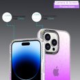 thumbnail image 3 of for iPhone 15 Pro Max Case, Luxury Ultra Slim Gradient Glitter Clear Protective Soft TPU Bumper Shockproof Protective Lightweight Anti-scratch for iPhone 15 Pro Max Phone Case Cover, Purple, 3 of 6