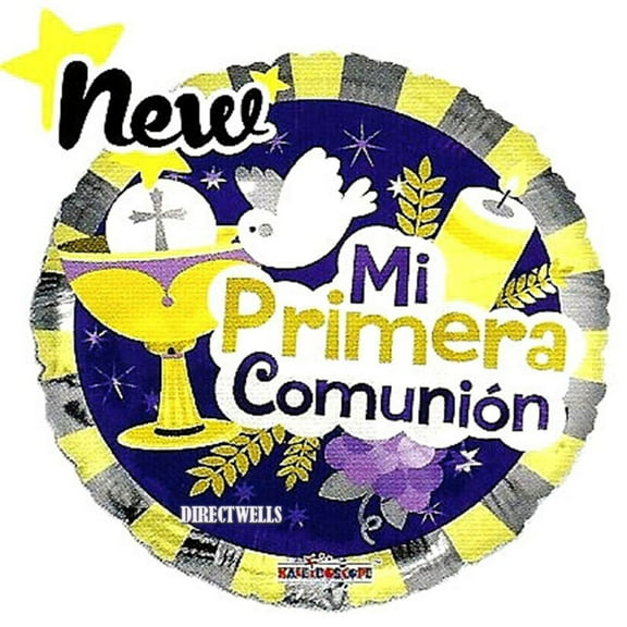 18" First Communion " Mi Primera Comunion " Theme Foil / Mylar Balloon (3 Balloons )