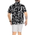 thumbnail image 5 of HAPPY BAY Men's Hawaiian Shirts Short Sleeve Button Down Shirt Mens Holiday Shirts Summer Beach Casual Aloha Tropical Shirts for Men Funny M Leaves, Black, 5 of 6