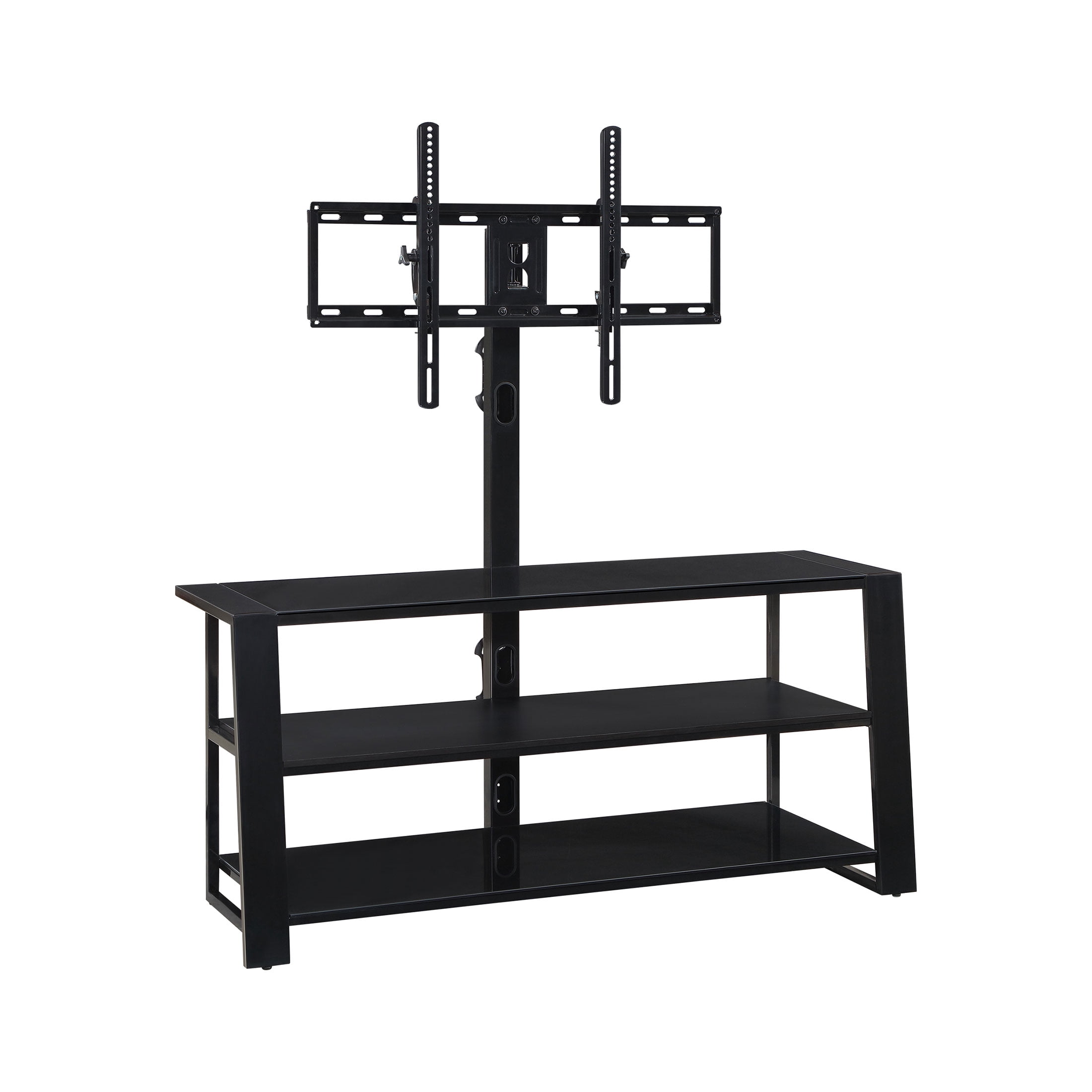 Whalen Zane 3-in-1 TV Stand for TVs up to 70 inch, Glassy Black Finish