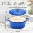 thumbnail image 2 of 6 Quart Enameled Cast Iron Dutch Oven Pot with Lid and Silicone Accessories, Blue, 2 of 7