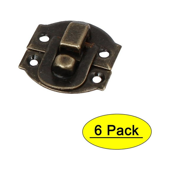 Unique Bargains Jewelry Box Gift Case Latch Hasp Lock Clasp Bronze Tone 6pcs