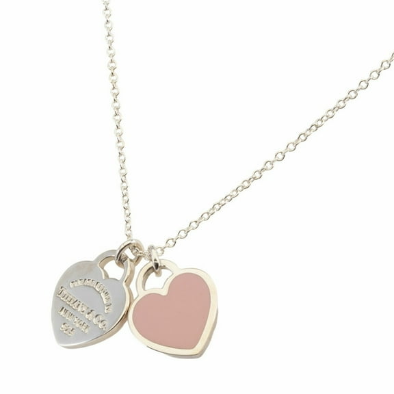 Pre-Owned Tiffany Return to Pink Double Heart Tag Pendant Silver Women's TIFFANY&Co.