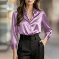 thumbnail image 5 of Button Down Shirts for Women Long Sleeve V Neck Office Business Casual Blouse XL, 5 of 5