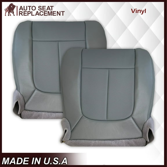 Factory Replacement Gray Seat Cover For 2011 2012 2013 2014 2015 2016 Ford F250 F350 F450 F550 XL Work Truck WT Driver & Passenger Side Bottom (Made in USA )